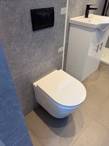 Bathroom refurbishment Watford — wall mounted toilet